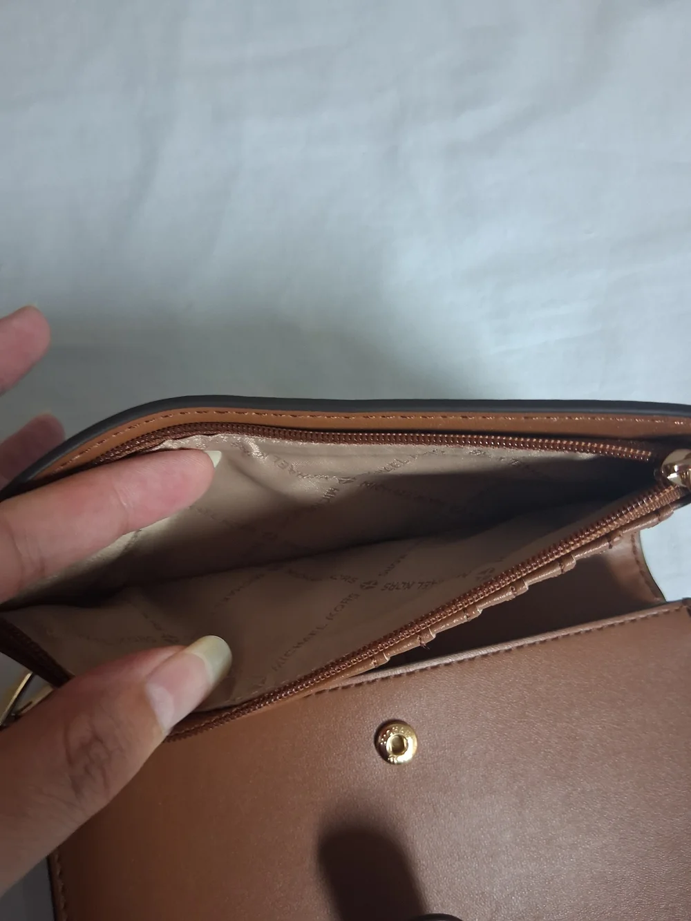 Michael Kors Brown Leather Wristlet Wallet